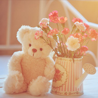 Teddy Bear and flowers