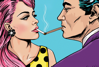 Smoking couple