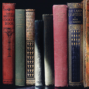 Shelf with old books