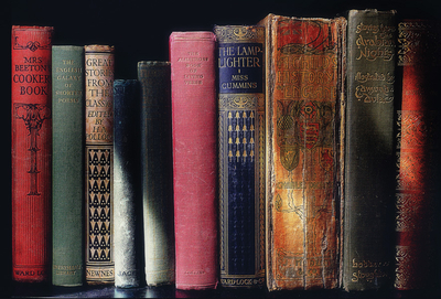 Shelf with old books