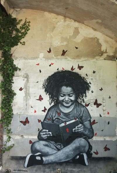Little girl with a book