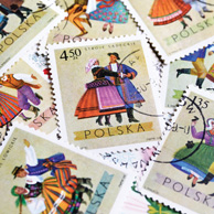 Polish retro folk post stamps