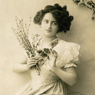 Girl with Easter catkins