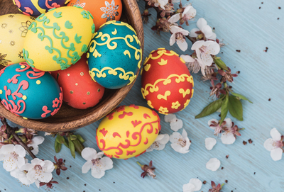 Easter eggs in the basket