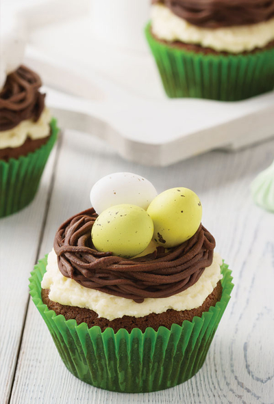 Easter cupcake with a nest