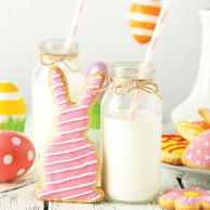 Easter cookies, milk and eggs 