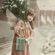 Angel with a christmas tree