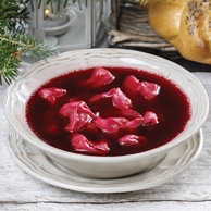 Christmas borscht with dumplings