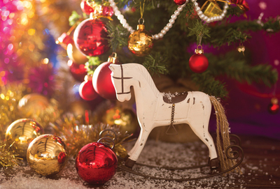 Rocking horse and a Christmas tree