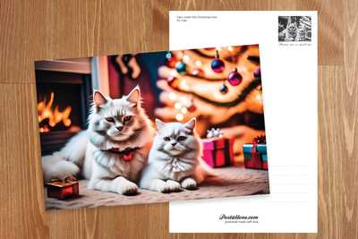 Cats under the Christmas tree