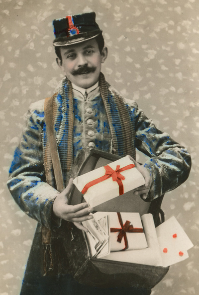 Postman with gifts