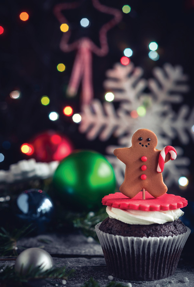 Gingerbread man and cupcake