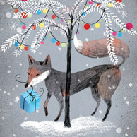 Marianna Sztyma - Christmas fox with gift