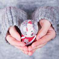 Santa Claus inside crystal ball