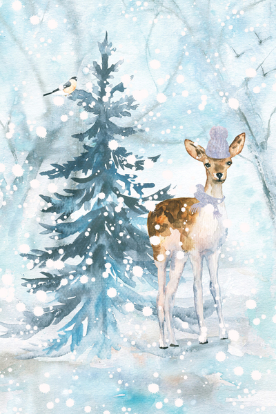 Deer in a winter hat