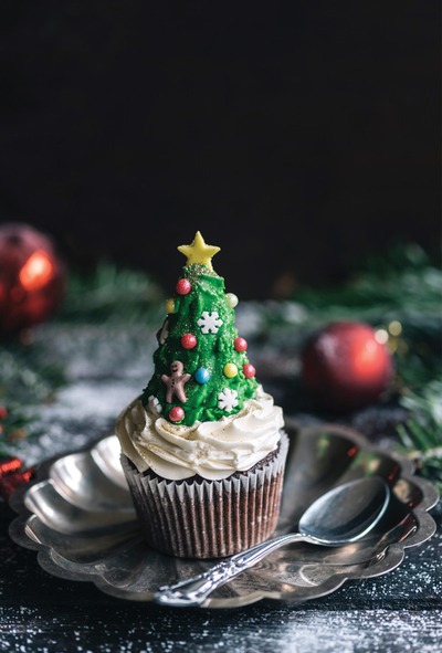 Christmas tree cupcake