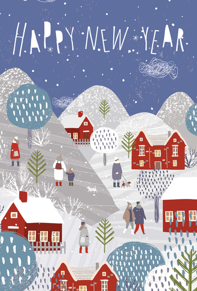 Happy New Year - winter landscape