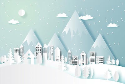 Cut-out with winter landscape