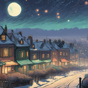Winter night street