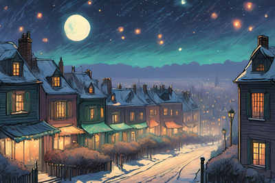 Winter night street