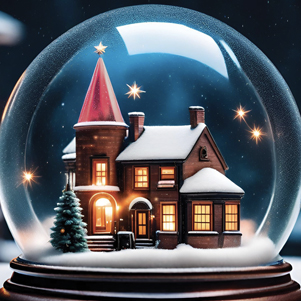Winter world in a glass ball