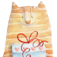 Cat with a gift