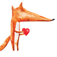 Fox with a heart