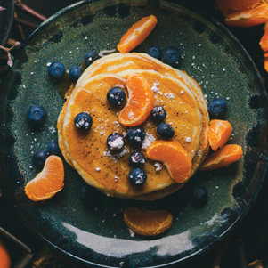 Pancakes and tangerines