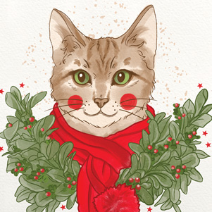 Terakoty - Christmas cat