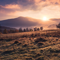 Poland - Love to be here... - Sunrise at misty foggy morning in Bieszczady