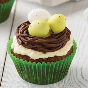 Easter cupcake with a nest
