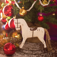 Rocking horse and a Christmas tree