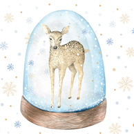 Christmas deer in a crystal ball